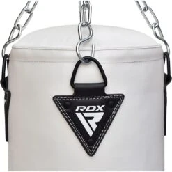 RDX SPORTS RDX F10 4FT / 5FT 3-IN-1 WHITE TRAINING PUNCH BAG WITH MITTS SET -Rdx Sports 17pc white red black training punching bag with mitts 12 5