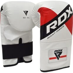 RDX SPORTS RDX F10 4FT / 5FT 3-IN-1 WHITE TRAINING PUNCH BAG WITH MITTS SET -Rdx Sports 17pc white red black training punching bag with mitts 3 5