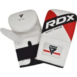 RDX SPORTS RDX F10 4FT / 5FT 3-IN-1 WHITE TRAINING PUNCH BAG WITH MITTS SET -Rdx Sports 17pc white red black training punching bag with mitts 4 5