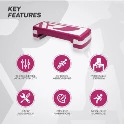 RDX SPORTS RDX 1P 20cm Aerobic Step Platform With 3 Level Risers 5cm Height Each 21 RDX SPORTS RDX 1P 20cm Aerobic Step Platform With 3 Level Risers 5cm Height Each -Rdx Sports 1p aerobic step pink 4
