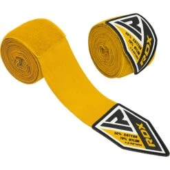 RDX SPORTS RDX RB 4.5m Elasticated Hand Wraps Bandage For Boxing, MMA & Muay Thai -Rdx Sports 4.5m yellow hand wraps 2 1