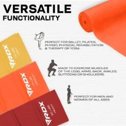 RDX SPORTS RDX B4 TPE Flat Resistance Training Bands Set -Rdx Sports b4 flat resistance band set 4