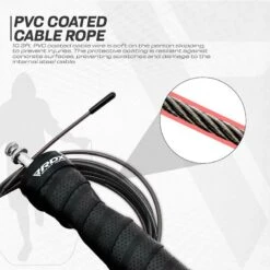 RDX SPORTS RDX B4 Adjustable 10.3ft Jump Rope With 2 Tangle-Free Steel Wires -Rdx Sports b4 adjustable 10.3ft skipping rope 4