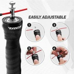 RDX SPORTS RDX B4 Adjustable 10.3ft Jump Rope With 2 Tangle-Free Steel Wires -Rdx Sports b4 adjustable 10.3ft skipping rope 8