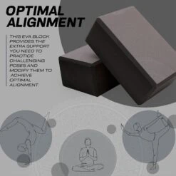 RDX SPORTS RDX D10 High Density EVA Foam Yoga Blocks Non-Slip Brick -Rdx Sports black d10 yoga blocks 5