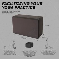 RDX SPORTS RDX D10 High Density EVA Foam Yoga Blocks Non-Slip Brick -Rdx Sports black d10 yoga blocks 7
