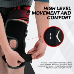 RDX SPORTS RDX NE FDA Approved Open Patella Brace For Knee Support With Angle Bracket -Rdx Sports black flexletic knee pad 3
