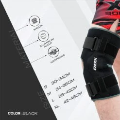 RDX SPORTS RDX NE FDA Approved Open Patella Brace For Knee Support With Angle Bracket -Rdx Sports black flexletic knee pad 5