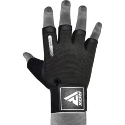 RDX SPORTS RDX T2 Weightlifting Gloves -Rdx Sports black t2 half taining gym gloves 4 5