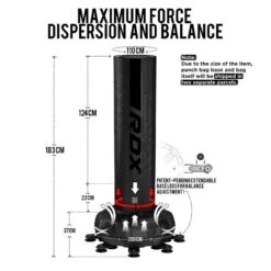 RDX SPORTS RDX F6 6FT KARA WHITE FREE STANDING PUNCH BAG WITH MITTS SET -Rdx Sports black punch bag 004 4