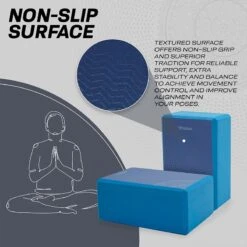 RDX SPORTS RDX D9 High Density EVA Foam Yoga Blocks Non-Slip Brick 12 RDX SPORTS RDX D9 High Density EVA Foam Yoga Blocks Non-Slip Brick -Rdx Sports blue yoga block design 3