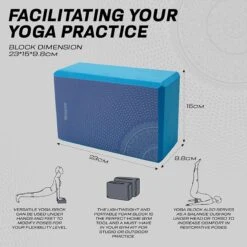 RDX SPORTS RDX D9 High Density EVA Foam Yoga Blocks Non-Slip Brick 16 RDX SPORTS RDX D9 High Density EVA Foam Yoga Blocks Non-Slip Brick -Rdx Sports blue yoga block design 7