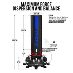 RDX SPORTS RDX F6 6FT KARA BLUE FREE STANDING PUNCH BAG WITH MITTS SET -Rdx Sports blue color punch bag 004