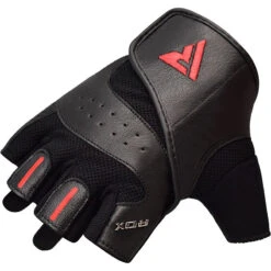 RDX SPORTS RDX S2 BLACK LEATHER WEIGHT LIFTING GLOVES -Rdx Sports bodybuilding weight lifting gloves 366