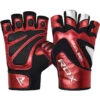 RDX SPORTS RDX S8 BOLD RED LEATHER GYM GLOVES -Rdx Sports bold weight lifting gloves 315