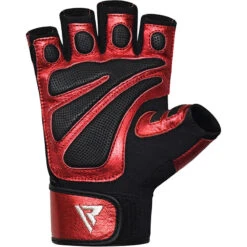 RDX SPORTS RDX S8 BOLD RED LEATHER GYM GLOVES -Rdx Sports bold weight lifting gloves 320