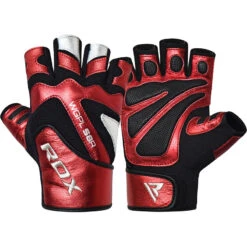 RDX SPORTS RDX S8 BOLD RED LEATHER GYM GLOVES -Rdx Sports bold weight lifting gloves 321