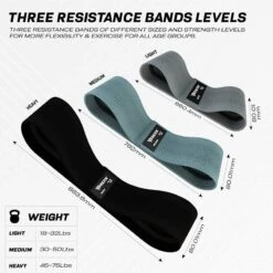 RDX SPORTS RDX CG Heavy-Duty Fabric Resistance Training Bands For Fitness -Rdx Sports cg grey fabric resistant training band for fitness and home workouts 2