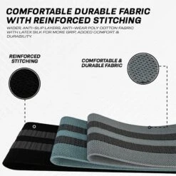 RDX SPORTS RDX CG Heavy-Duty Fabric Resistance Training Bands For Fitness -Rdx Sports cg grey fabric resistant training band for fitness and home workouts 3