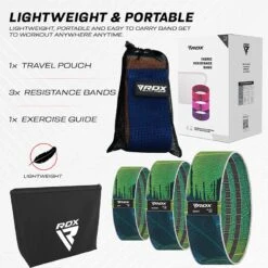 RDX SPORTS RDX CL Heavy-Duty Fabric Resistance Training Bands For Fitness 13 RDX SPORTS RDX CL Heavy-Duty Fabric Resistance Training Bands For Fitness -Rdx Sports cl green fabric resistant training band for fitness and home workouts 5