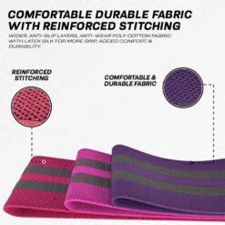 RDX SPORTS RDX CP Heavy-Duty Fabric Resistance Training Bands For Fitness -Rdx Sports cp pink purple fabric resistant training band for fitness 3