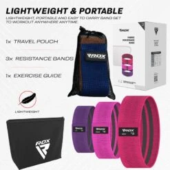 RDX SPORTS RDX CP Heavy-Duty Fabric Resistance Training Bands For Fitness -Rdx Sports cp pink purple fabric resistant training band for fitness 5