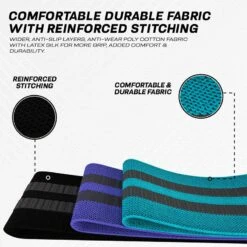 RDX SPORTS RDX CU Heavy-Duty Fabric Resistance Training Bands For Fitness -Rdx Sports cu blue fabric resistant training band for fitness and home workouts 5