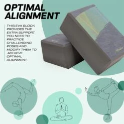 RDX SPORTS RDX D14 High Density EVA Foam Yoga Blocks Non-Slip Brick -Rdx Sports d14 yoga blocks design 5