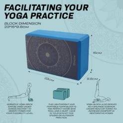 RDX SPORTS RDX D19 High Density EVA Foam Yoga Blocks Non-Slip Brick -Rdx Sports d19 yoga blocks 7 1