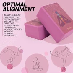 RDX SPORTS RDX D2 High Density EVA Foam Yoga Blocks Non-Slip Brick -Rdx Sports d2 pink yoga blocks design 5