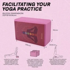 RDX SPORTS RDX D2 High Density EVA Foam Yoga Blocks Non-Slip Brick -Rdx Sports d2 pink yoga blocks design 6