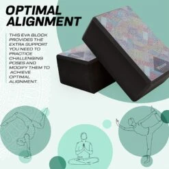 RDX SPORTS RDX D3 High Density EVA Foam Yoga Blocks Non-Slip Brick -Rdx Sports d3 black yoga blocks 5