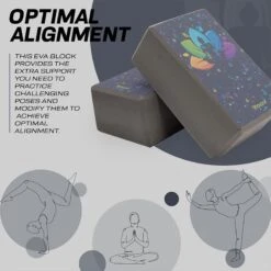 RDX SPORTS RDX D4 High Density EVA Foam Yoga Blocks Non-Slip Brick -Rdx Sports d4 yoga blocks design 5