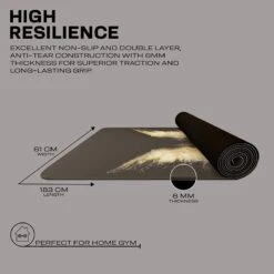 RDX SPORTS RDX D8 6mm PU Rubber Yoga Mat -Rdx Sports d8 6mm 4 in 1 pu rubber yoga mat set 4