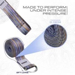 RDX SPORTS RDX F1 D-Ring Steel Buckle Cotton Yoga Strap 11 RDX SPORTS RDX F1 D-Ring Steel Buckle Cotton Yoga Strap -Rdx Sports f1 yoga strap pattern 3