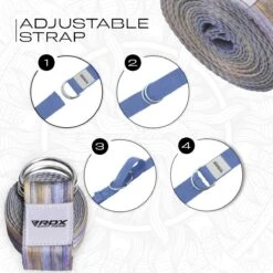 RDX SPORTS RDX F1 D-Ring Steel Buckle Cotton Yoga Strap 14 RDX SPORTS RDX F1 D-Ring Steel Buckle Cotton Yoga Strap -Rdx Sports f1 yoga strap pattern 6