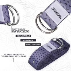 RDX SPORTS RDX F11 D-Ring Steel Buckle Cotton Yoga Strap -Rdx Sports f11 yoga strap pattern 4