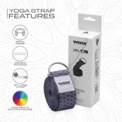 RDX SPORTS RDX F11 D-Ring Steel Buckle Cotton Yoga Strap -Rdx Sports f11 yoga strap pattern 7