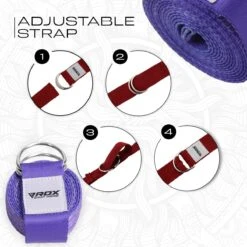 RDX SPORTS RDX F12 D-Ring Steel Buckle Cotton Yoga Strap -Rdx Sports f12 yoga strap pattern 6
