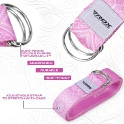 RDX SPORTS RDX F13 D-Ring Steel Buckle Cotton Yoga Strap -Rdx Sports f13 yoga strap pattern 5
