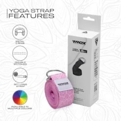 RDX SPORTS RDX F13 D-Ring Steel Buckle Cotton Yoga Strap -Rdx Sports f13 yoga strap pattern 8