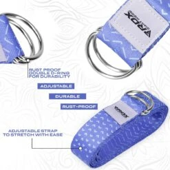 RDX SPORTS RDX F14 D-Ring Steel Buckle Cotton Yoga Strap -Rdx Sports f14 yoga strap pattern 4