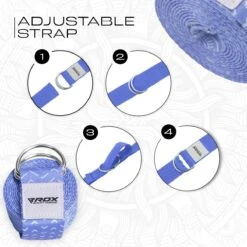 RDX SPORTS RDX F14 D-Ring Steel Buckle Cotton Yoga Strap -Rdx Sports f14 yoga strap pattern 6