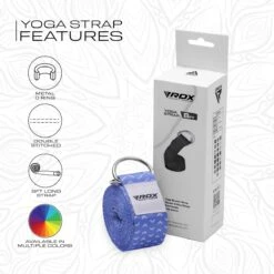 RDX SPORTS RDX F14 D-Ring Steel Buckle Cotton Yoga Strap -Rdx Sports f14 yoga strap pattern 7