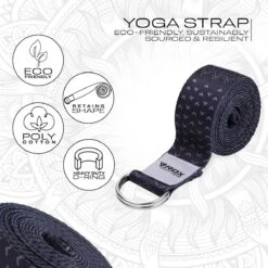 RDX SPORTS RDX F15 D-Ring Steel Buckle Cotton Yoga Strap -Rdx Sports f15 d ring steel buckle cotton yoga strap 1