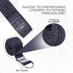 RDX SPORTS RDX F15 D-Ring Steel Buckle Cotton Yoga Strap -Rdx Sports f15 d ring steel buckle cotton yoga strap 2