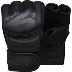 RDX SPORTS RDX F15 Noir MMA Grappling Training Gloves Open Palm Thumb Protection