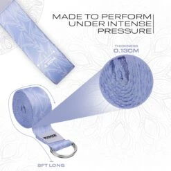 RDX SPORTS RDX F17 D-Ring Steel Buckle Cotton Yoga Strap -Rdx Sports f17 yoga strap pattern 3