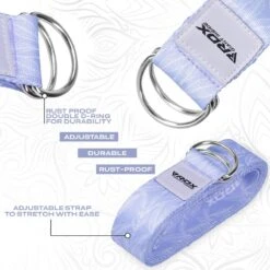 RDX SPORTS RDX F17 D-Ring Steel Buckle Cotton Yoga Strap -Rdx Sports f17 yoga strap pattern 4