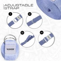 RDX SPORTS RDX F17 D-Ring Steel Buckle Cotton Yoga Strap -Rdx Sports f17 yoga strap pattern 6
